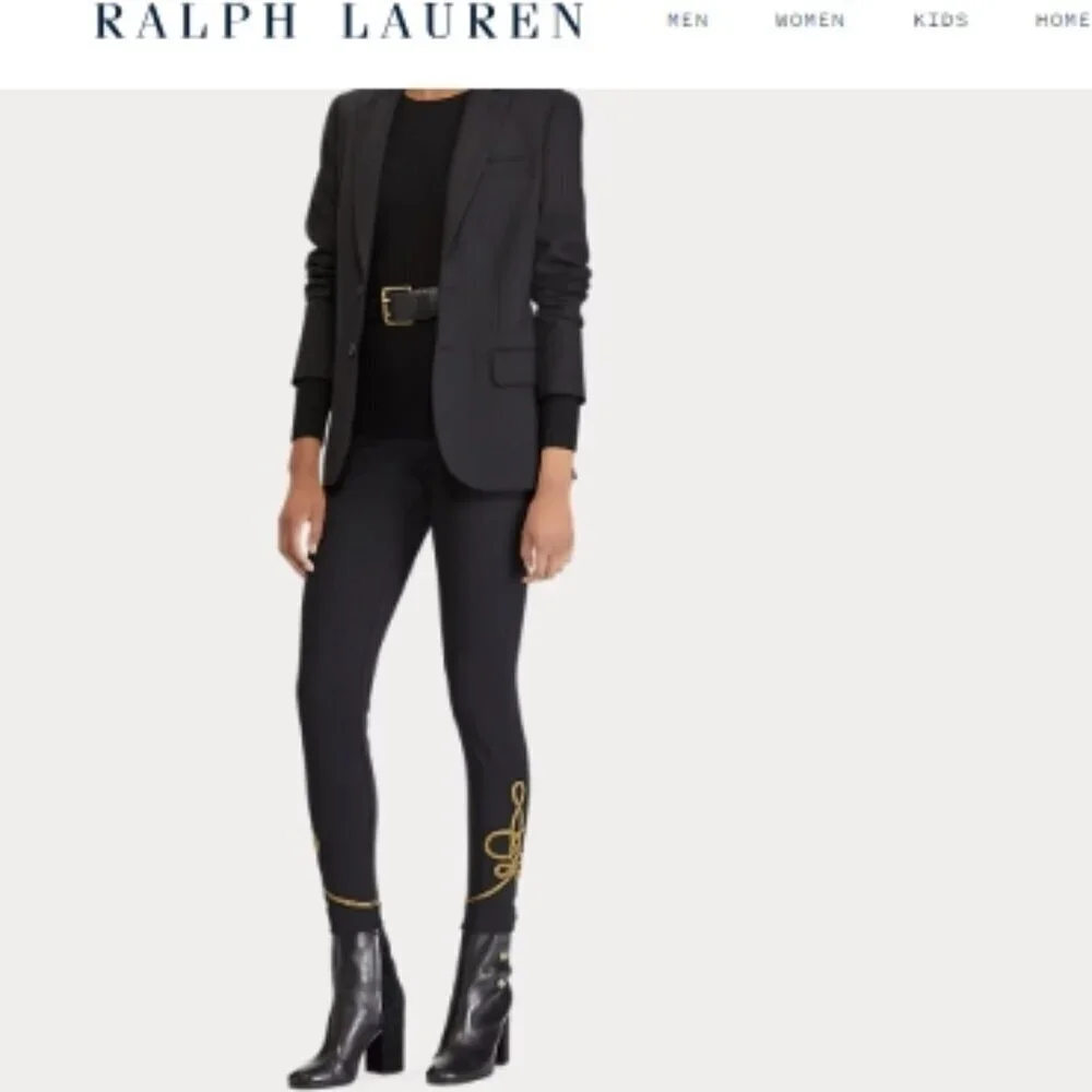 Like New, Polo Ralph Lauren  Bullion Trim Legging Pants - Picture 2 of 16